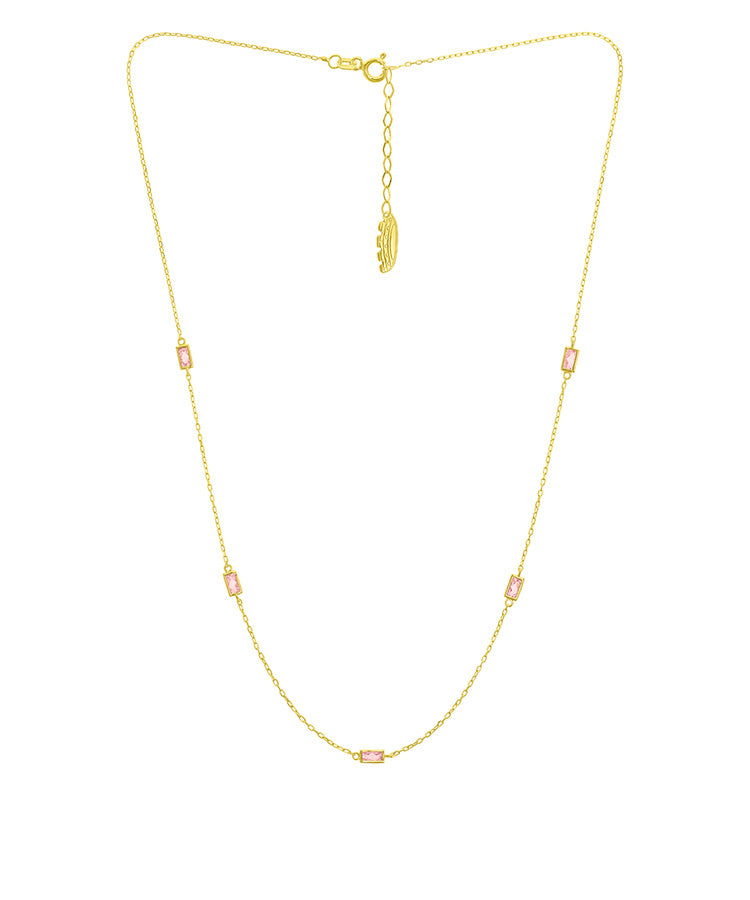 Colar Baguette Pink Eugénio Campos
