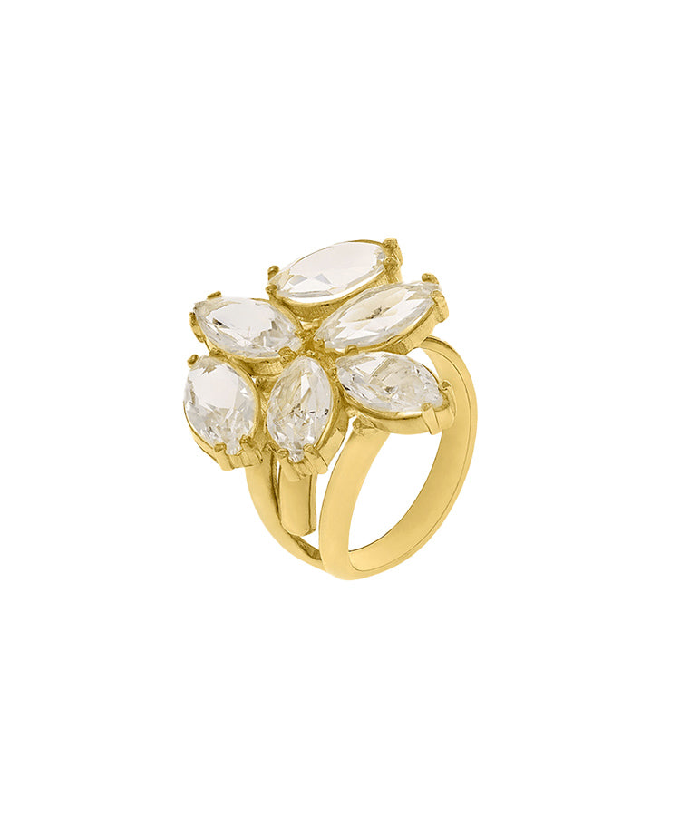 Anel Glamour Branco Eugénio Campos