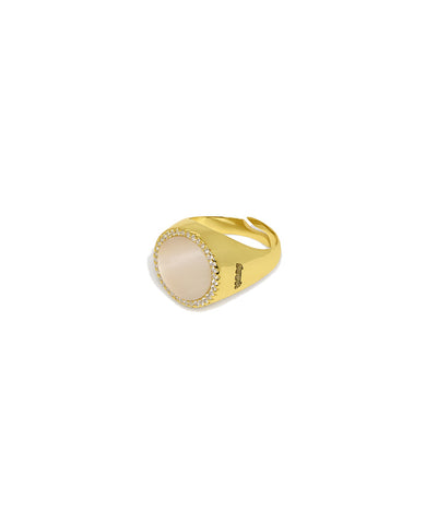 Anel Pinky Round em Dourado Eugénio Campos