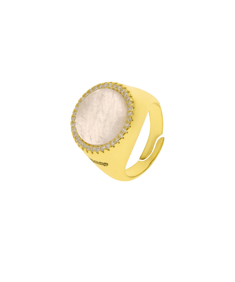 Anel Pinky Round em Dourado Eugénio Campos