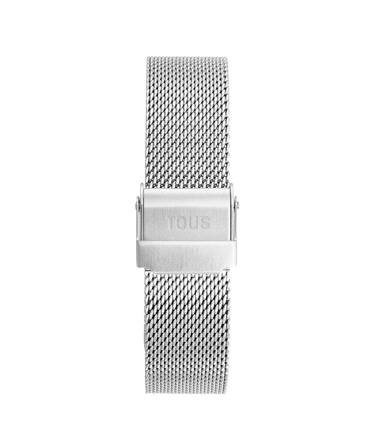 Relógio Tous Mini Mesh Quadrado Dourado Mesh Prateada