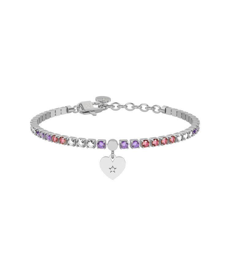 Pulseira Kidult Tennis Rosa e Violeta