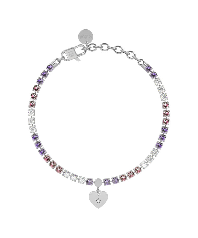Pulseira Kidult Tennis Rosa e Violeta