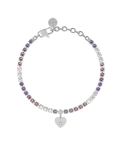 Pulseira Kidult Tennis Rosa e Violeta