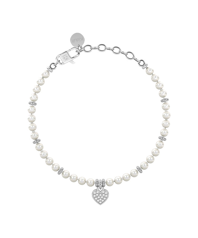 Pulseira Kidult com Pérolas e Coração