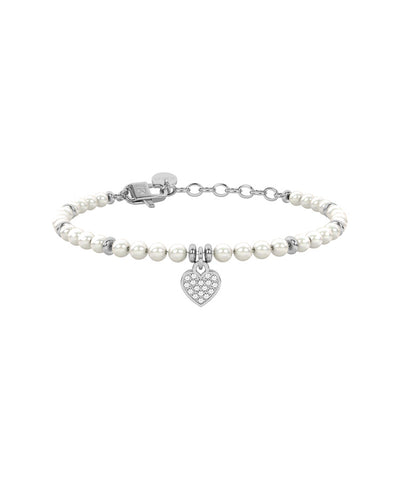 Pulseira Kidult com Pérolas e Coração