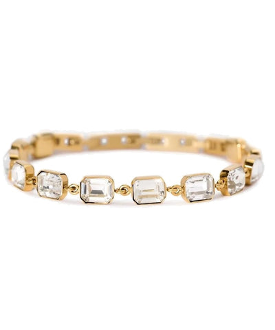 Pulseira dourada com cristais brancos Kidult