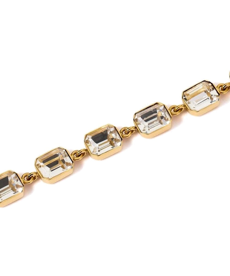 Pulseira dourada com cristais brancos Kidult