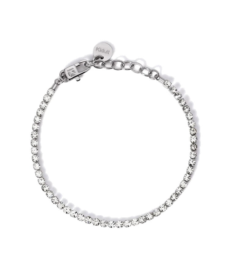 Pulseira tennis com cristais brancos