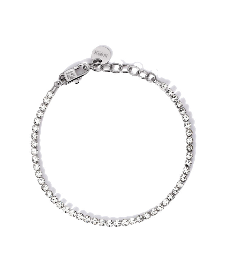 Pulseira tennis com cristais brancos Kidult
