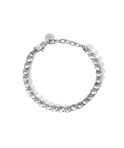 Pulseira tennis com cristais brancos