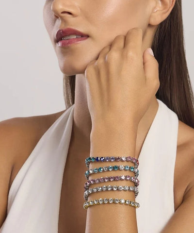 Pulseira tennis com cristais brancos Kidult