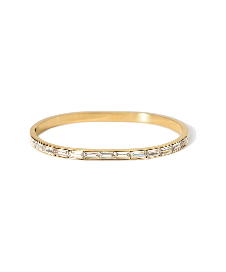 Pulseira rígida em aço dourado e zircónias Kidult