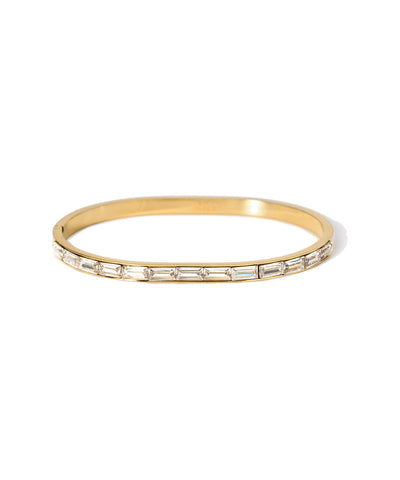 Pulseira rígida em aço dourado e zircónias Kidult