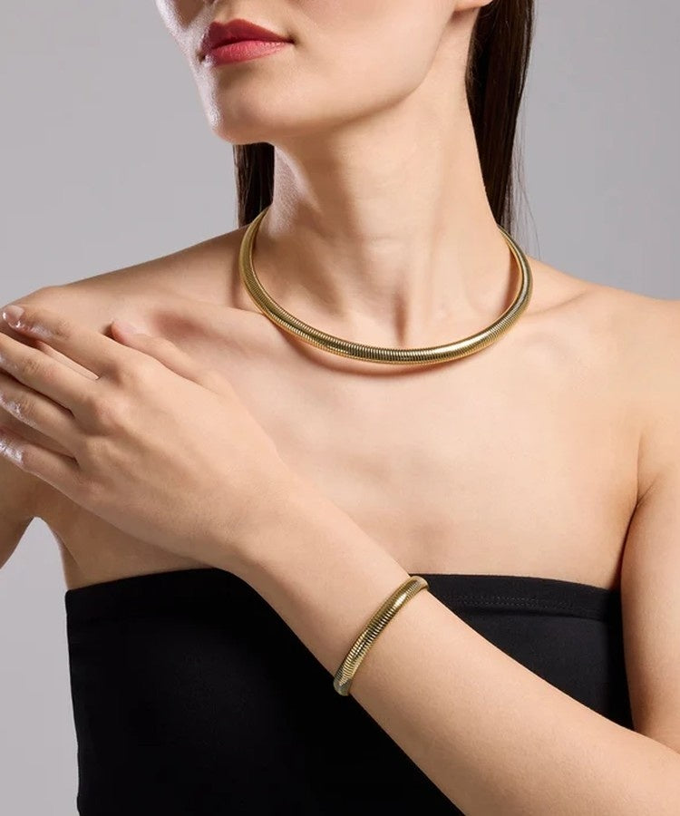 Pulseira tubogás em aço dourado Kidult