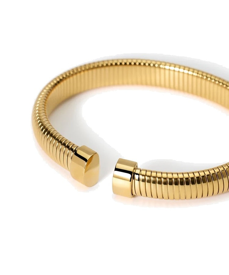 Pulseira tubogás em aço dourado