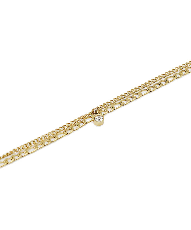 Pulseira dourada com correntes e pingente Kidult