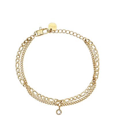 Pulseira dourada com correntes e pingente Kidult