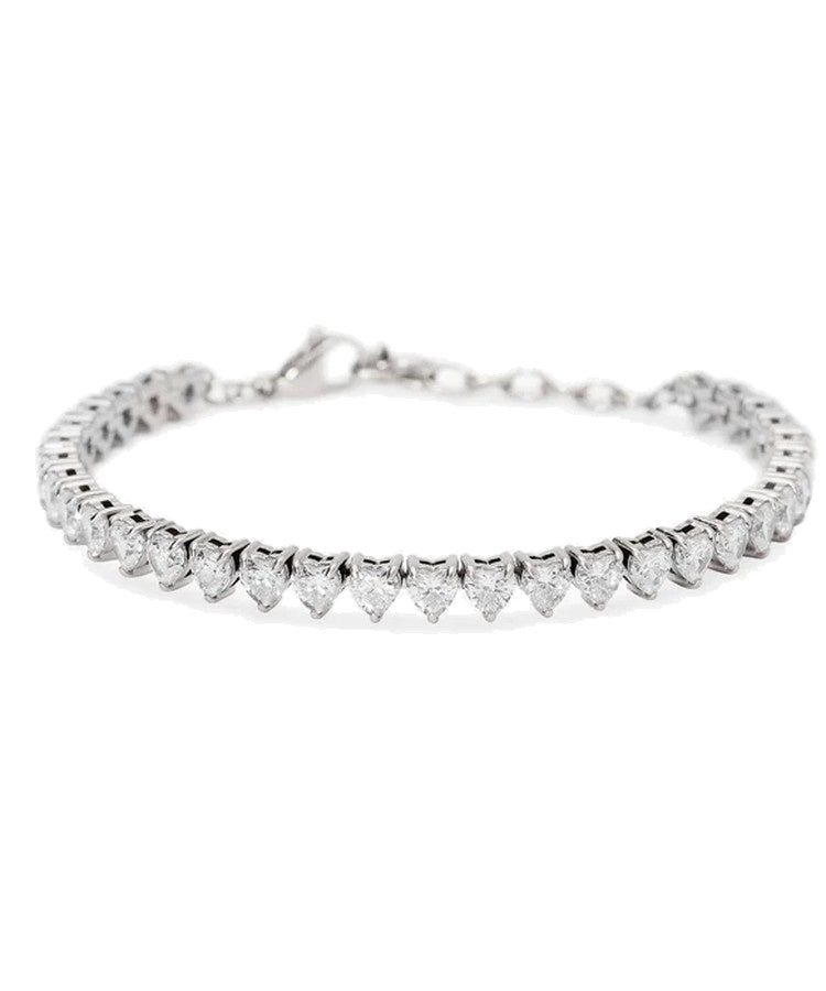 Pulseira tennis coração com zircónias brancas Kidult