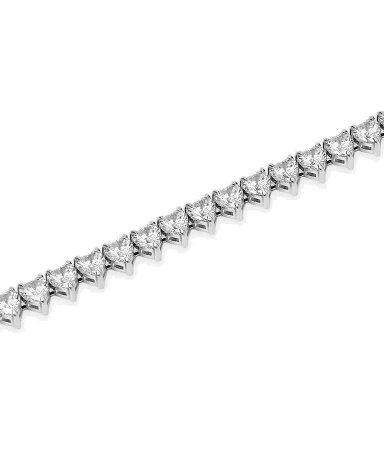 Pulseira tennis coração com zircónias brancas Kidult