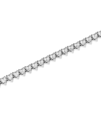 Pulseira tennis coração com zircónias brancas