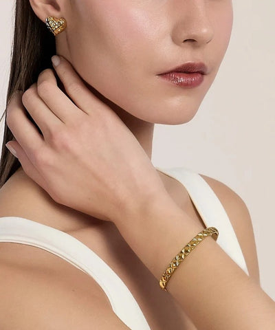 Bracelete Matelassé em aço dourado Kidult