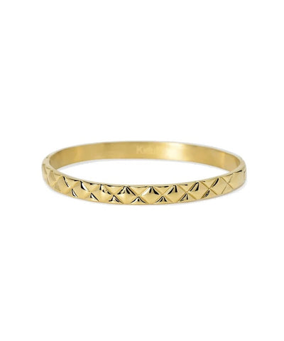 Bracelete Matelassé em aço dourado