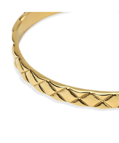 Bracelete Matelassé em aço dourado