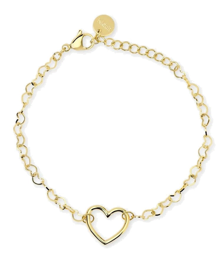 Pulseira de coração em aço dourado Kidult