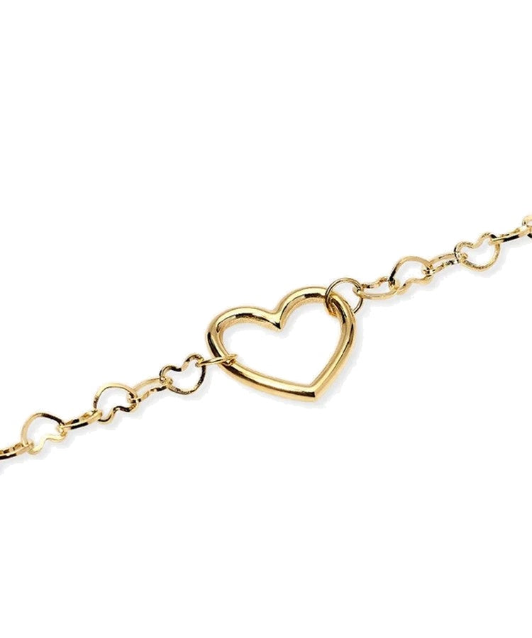 Pulseira de coração em aço dourado Kidult