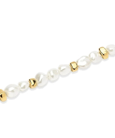 Pulseira dourada com pérolas de concha Kidult