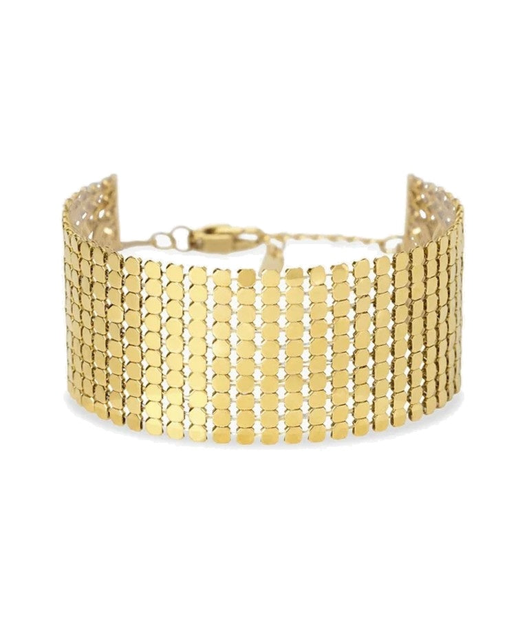 Pulseira de corrente de discos dourada Kidult