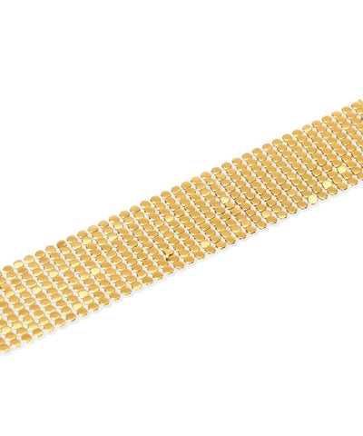 Pulseira de corrente de discos dourada