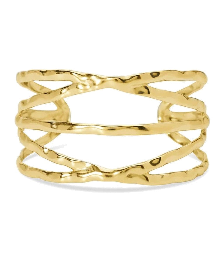 Pulseira cuff em aço dourado Kidult