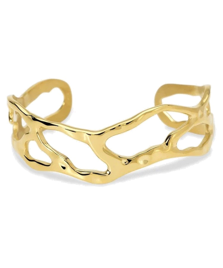 Pulseira cuff em aço dourado Kidult