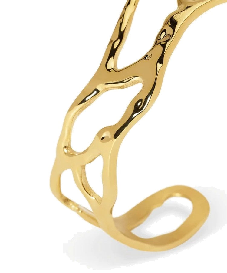 Pulseira cuff em aço dourado Kidult