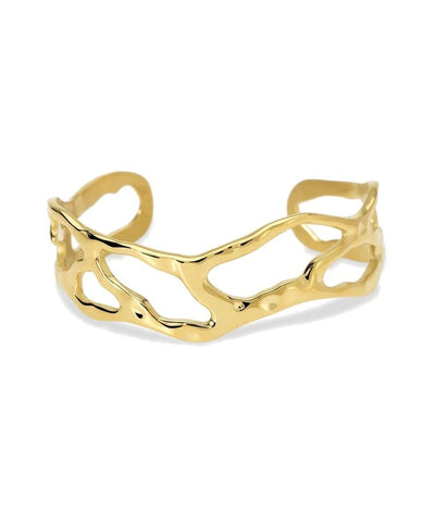 Pulseira cuff em aço dourado