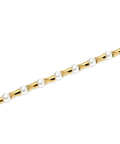 Pulseira Kidult com Elementos de Bambu e Pérolas