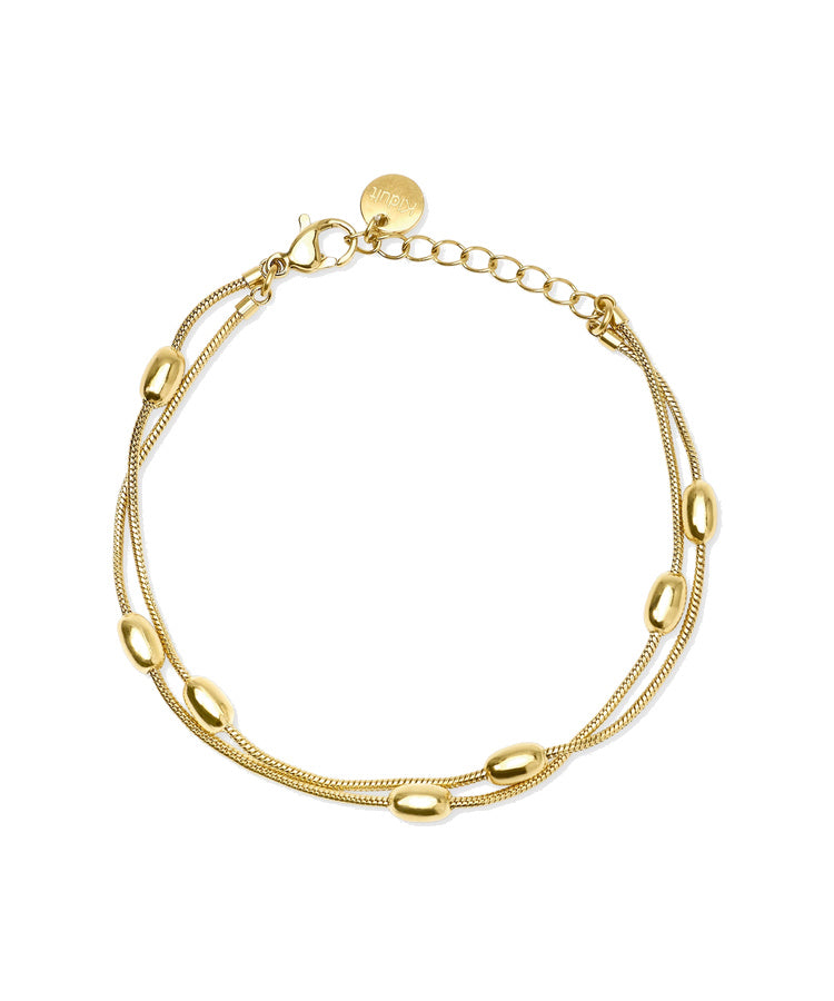 Pulseira Kidult com corrente Snake e Elementos Ovais