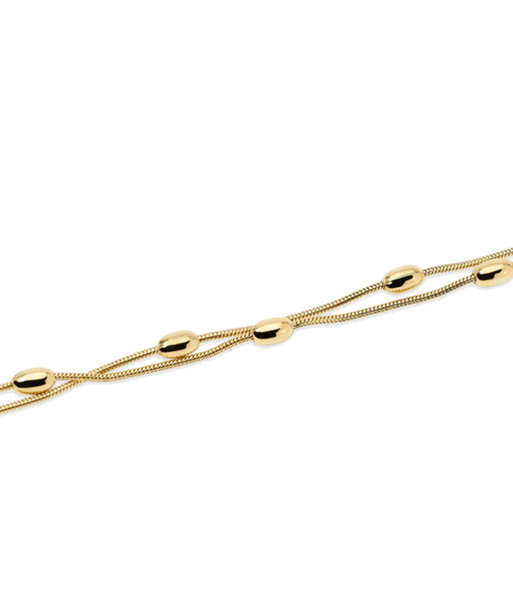 Pulseira Kidult com corrente Snake e Elementos Ovais