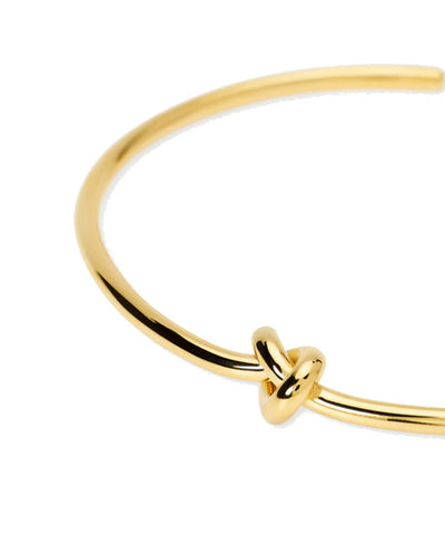 Pulseira Kidult Bangle Aberta Dourada com Nó