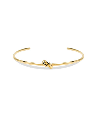 Pulseira Kidult Bangle Aberta Dourada com Nó