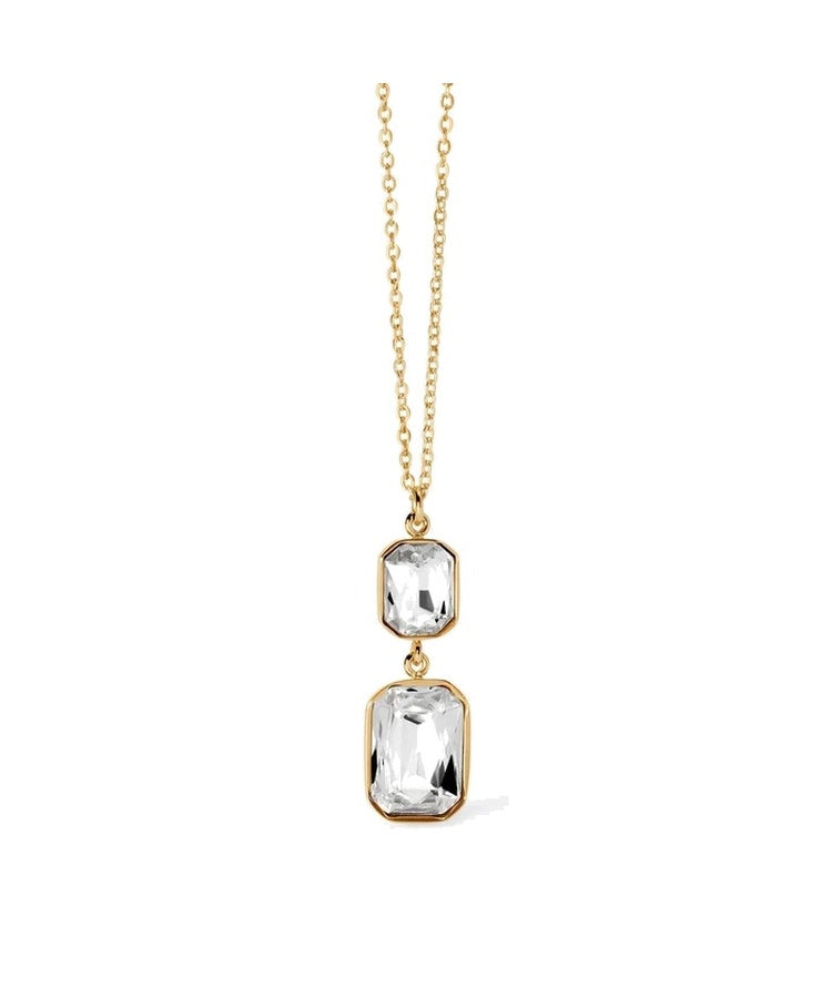 Choker dourado com cristais pendentes