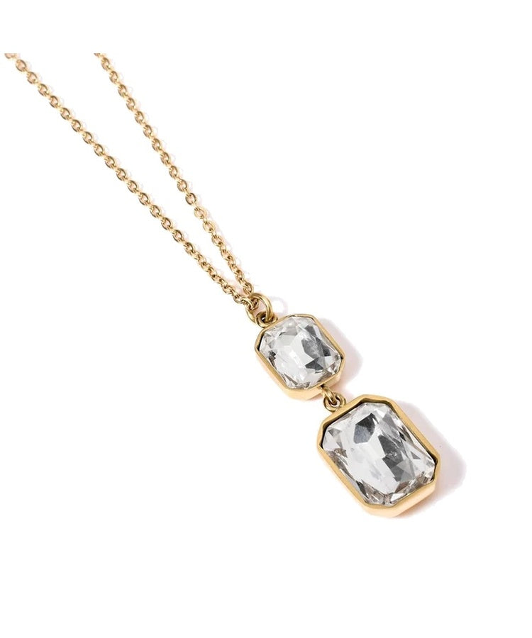Choker dourado com cristais pendentes