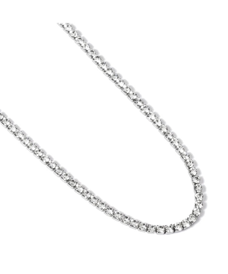 Choker ajustável com cristais brancos