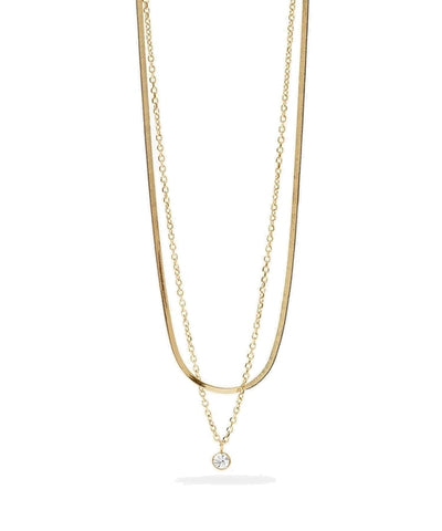 Choker dourado com correntes e cristal Kidult