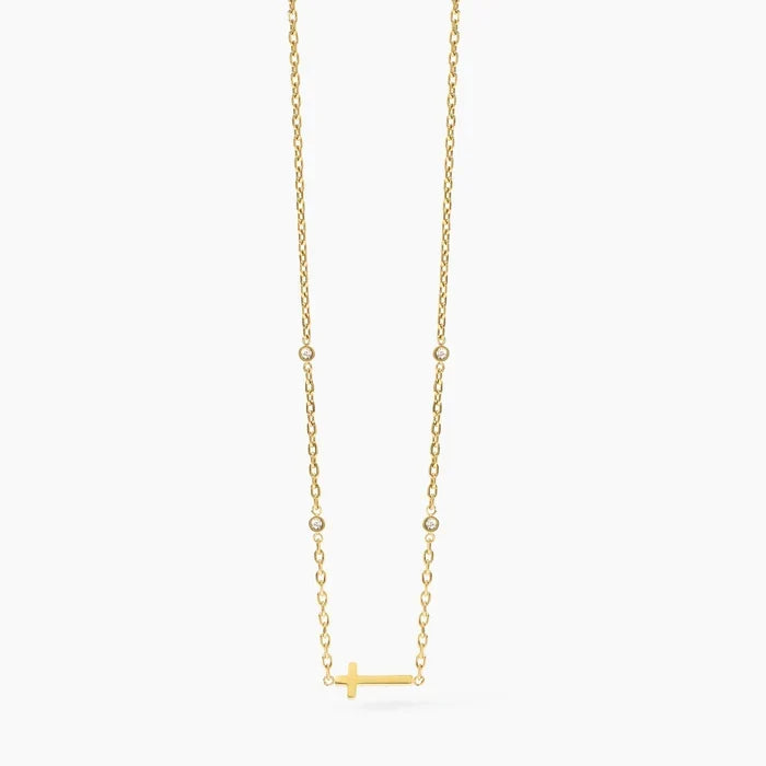 Choker dourado com cruz