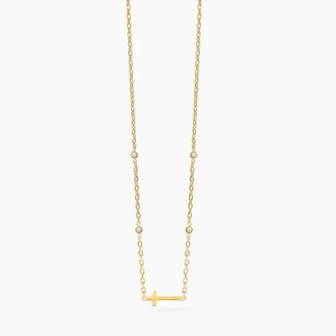 Choker dourado com cruz