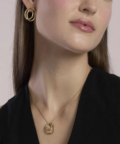 Choker feminino com espiral em aço dourado Kidult