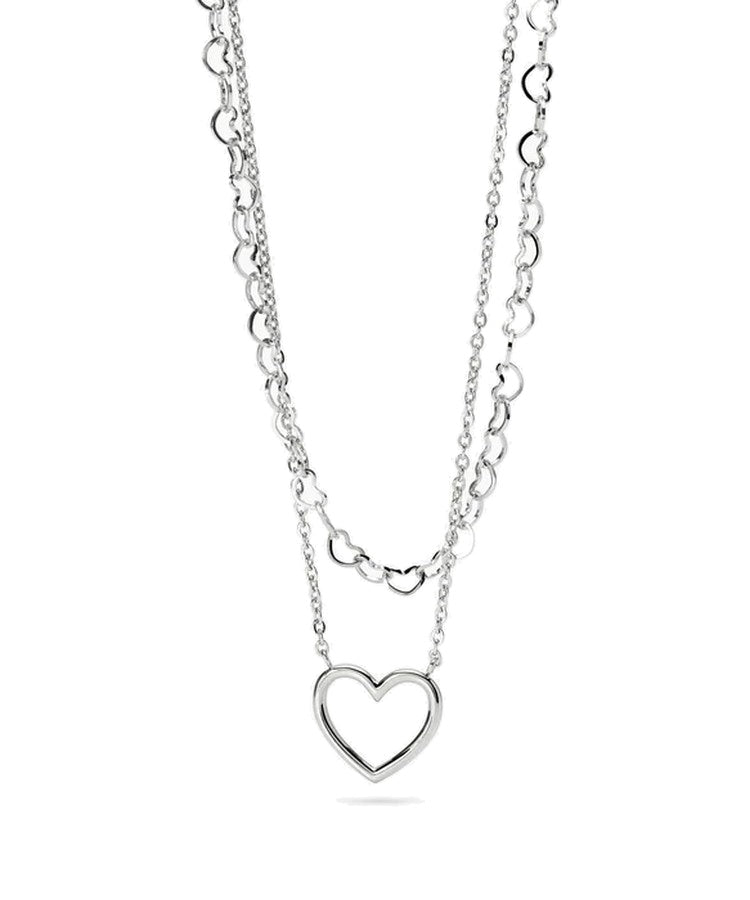 Choker com corrente dupla e coração Kidult